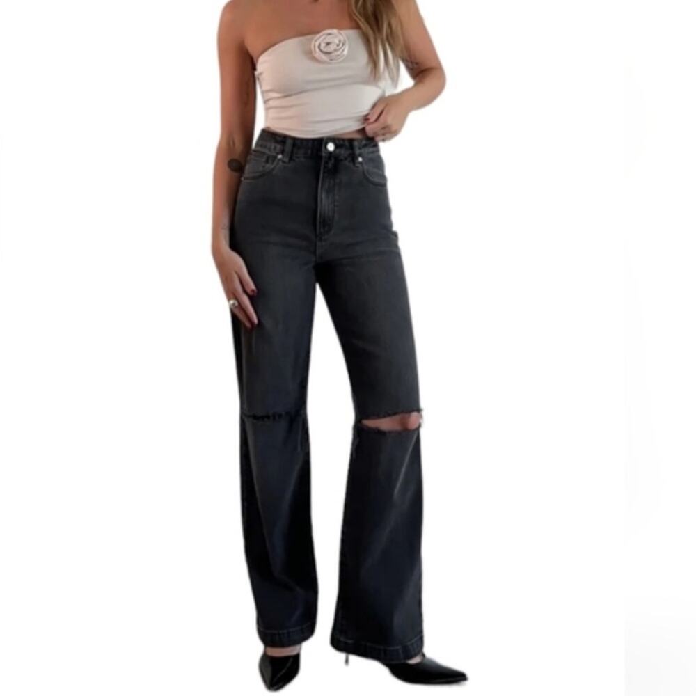 Abrand A 94 High & Wide Jean Cindy Rip Size 25 | Grunge Gothic Emo Y2K Mob Wife